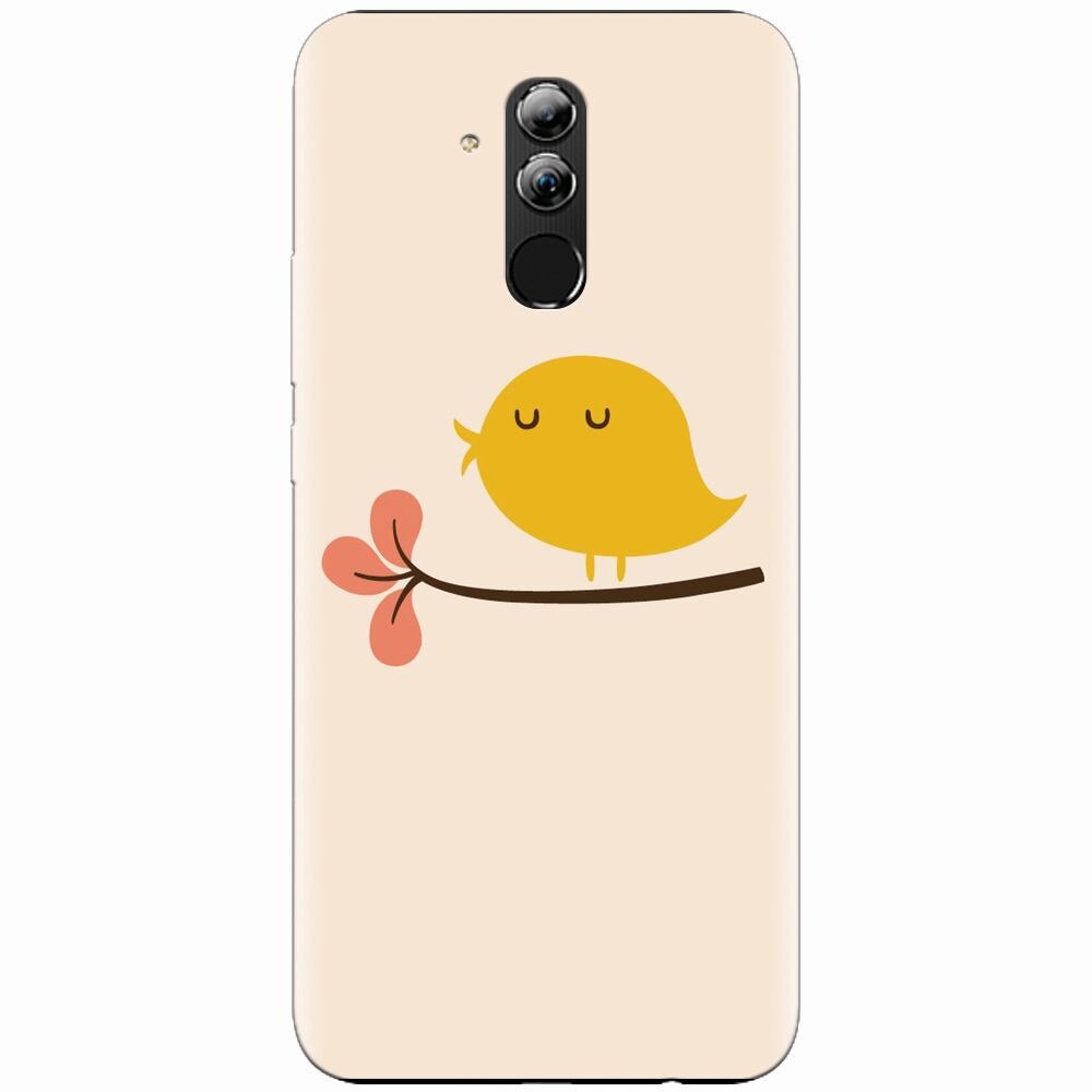 Husa silicon pentru Huawei Mate 20 Lite, Flat Minimal Cute Bird Illustration