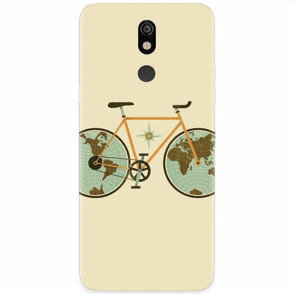 Husa silicon pentru LG K40, Retro Bicycle Illustration