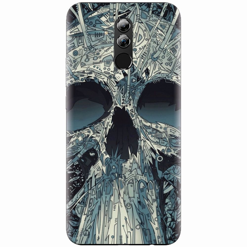Husa silicon pentru Huawei Mate 20 Lite, Abstract Skull Artwork Illustration