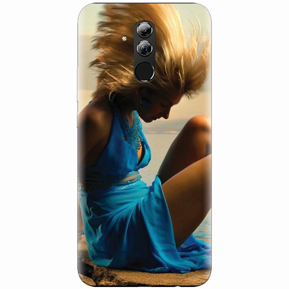Husa silicon pentru Huawei Mate 20 Lite, Girl In Blue Dress