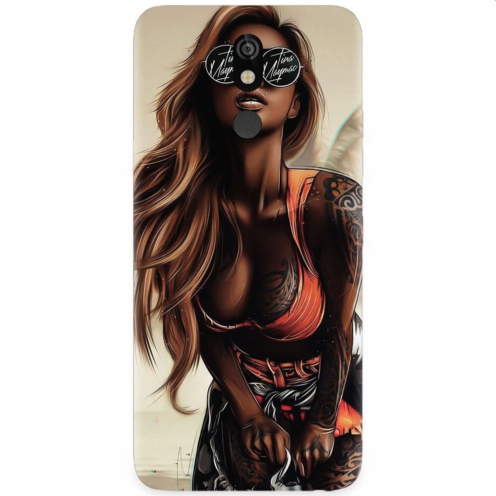 Husa silicon pentru LG K40, Tattoed Girl