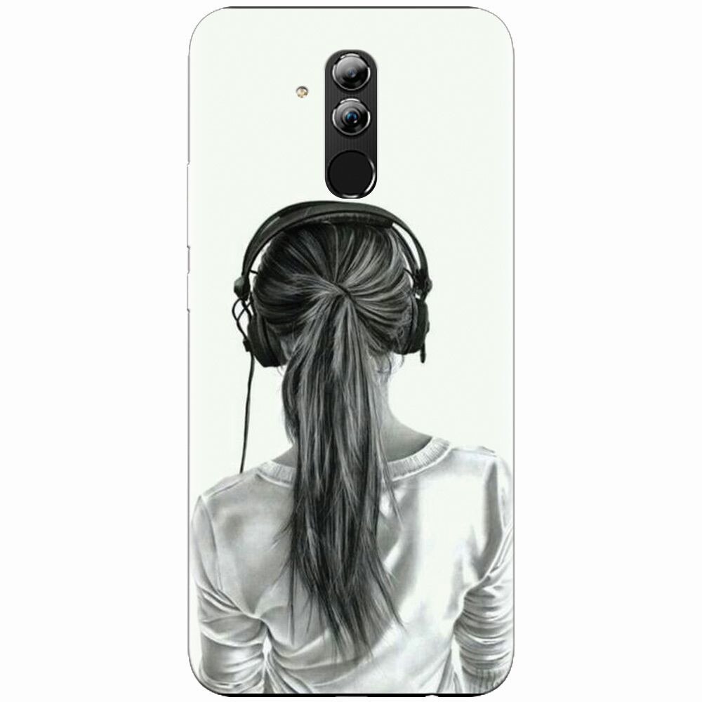Husa silicon pentru Huawei Mate 20 Lite, Girl With Headphone