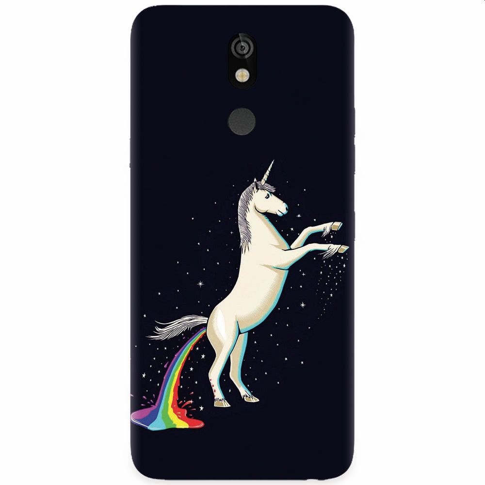 Husa silicon pentru LG K40, Unicorn Shitting Rainbows