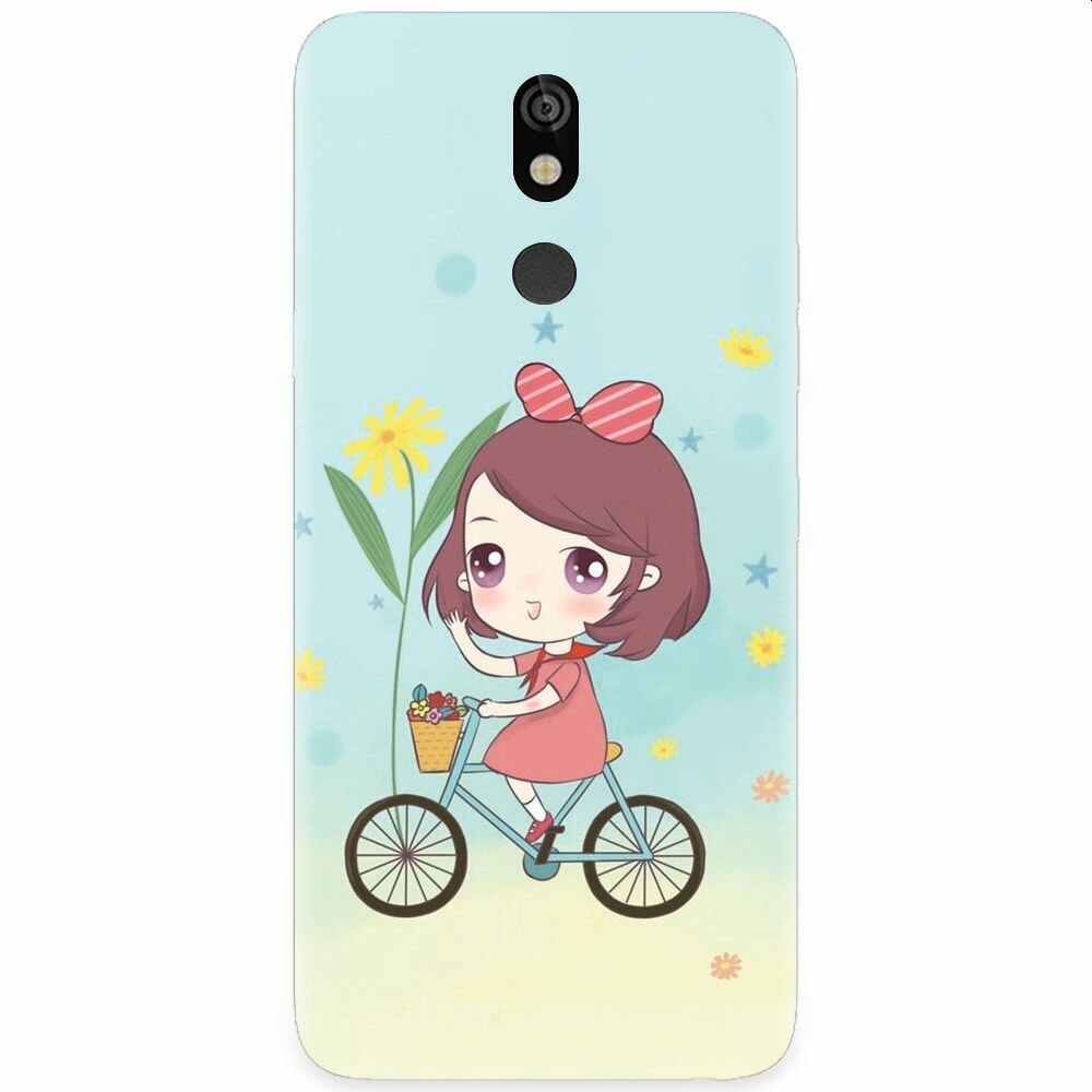Husa silicon pentru LG K40, Girl And Bike