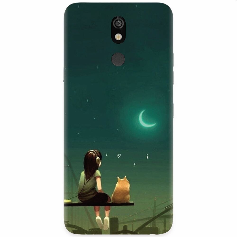 Husa silicon pentru LG K40, Cat And Girl