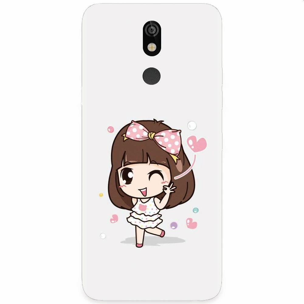 Husa silicon pentru LG K40, Happy Girl