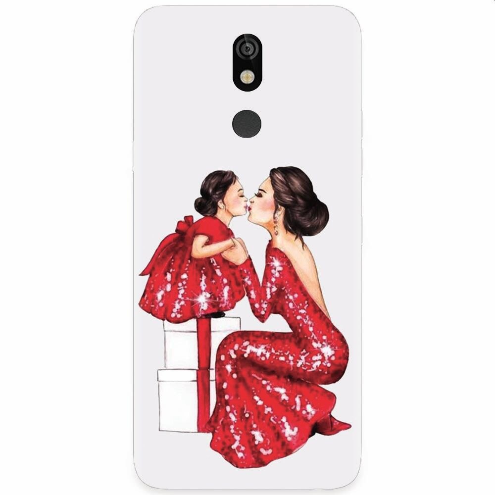 Husa silicon pentru LG K40, Double Red Dress