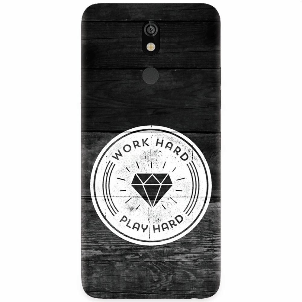 Husa silicon pentru LG K40, Work Hard Play Hard