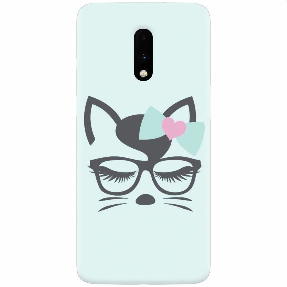 Husa silicon pentru OnePlus 7, Angel Cat