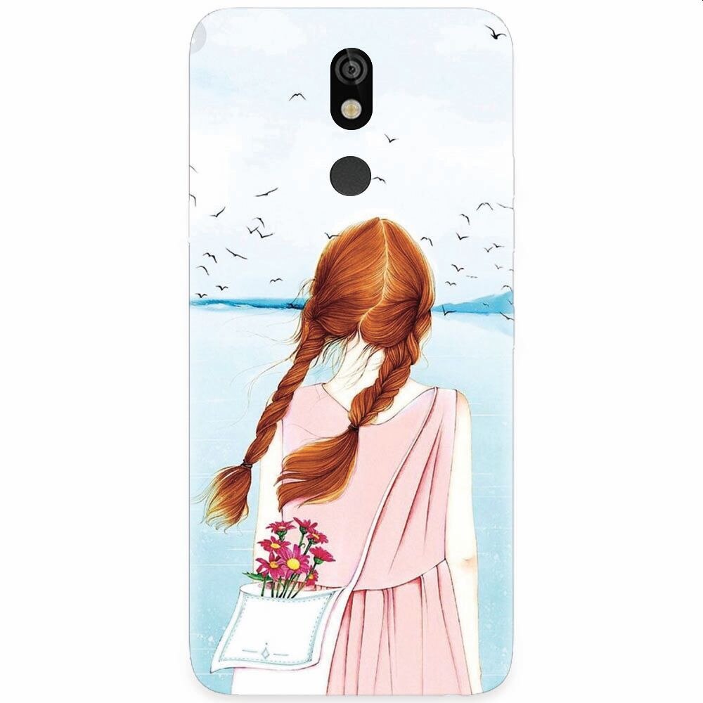 Husa silicon pentru LG K40, Girl And Birds