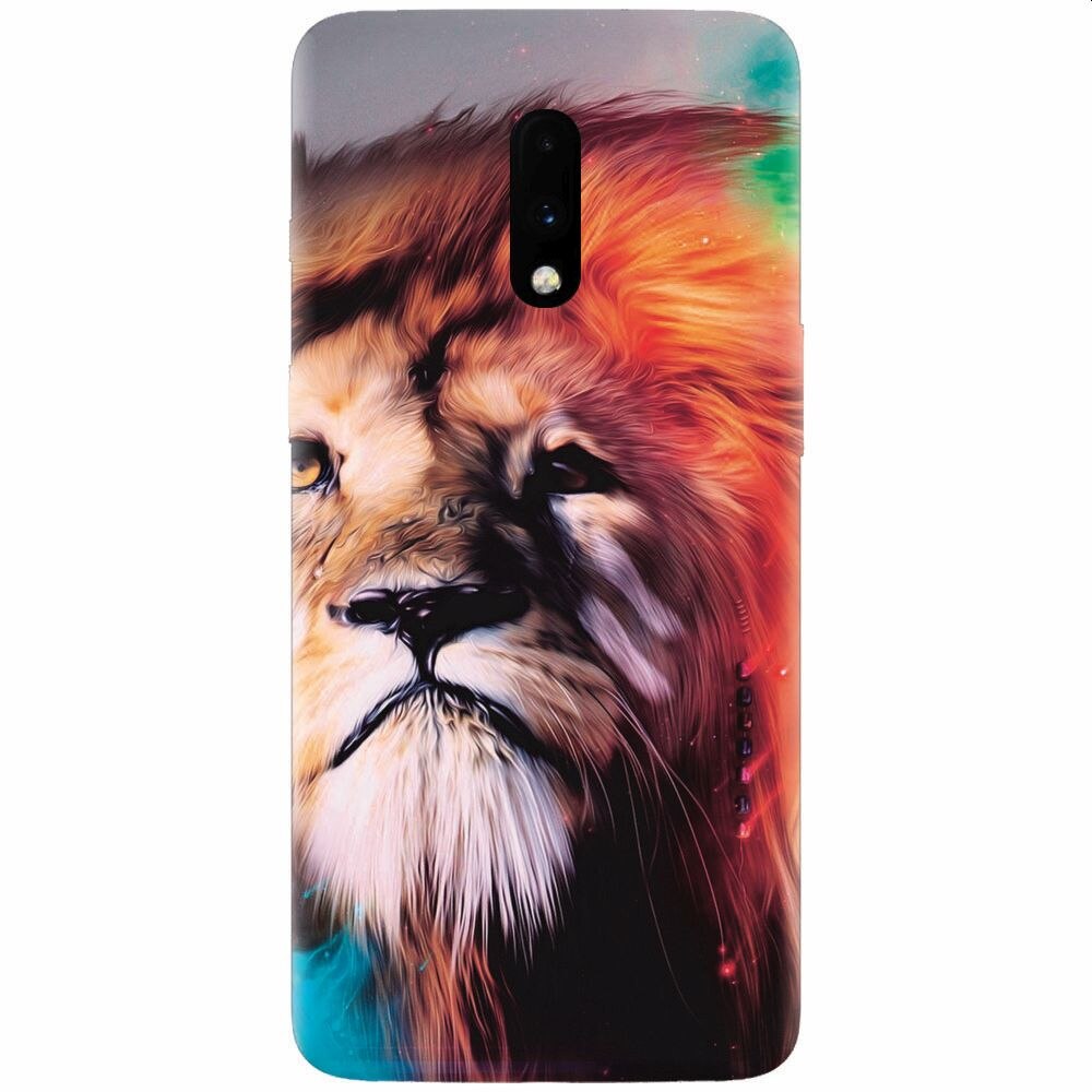 Husa silicon pentru OnePlus 7, Awesome Art Of Lion