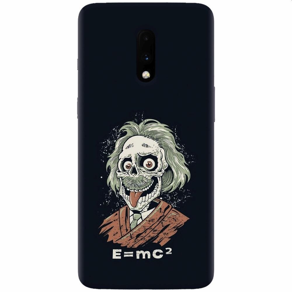 Husa silicon pentru OnePlus 7, Albert Einstein Caricature