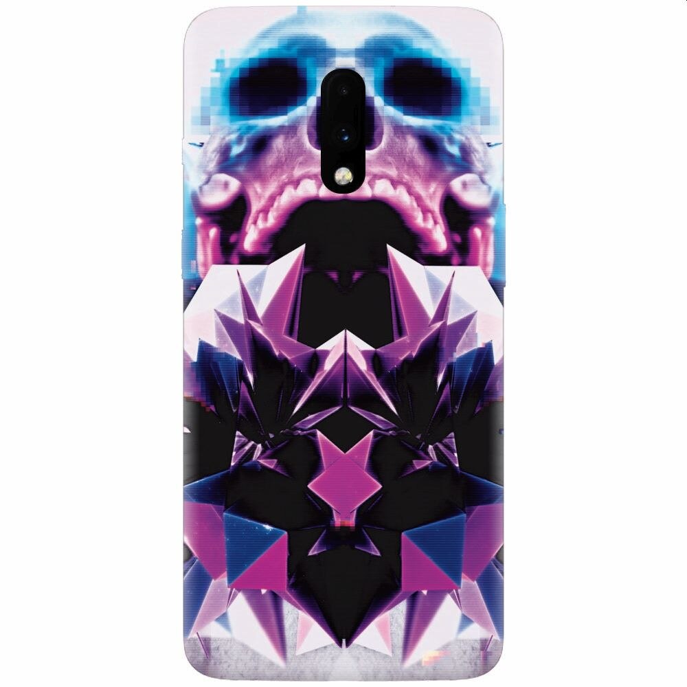 Husa silicon pentru OnePlus 7, Abstract Framed Skull