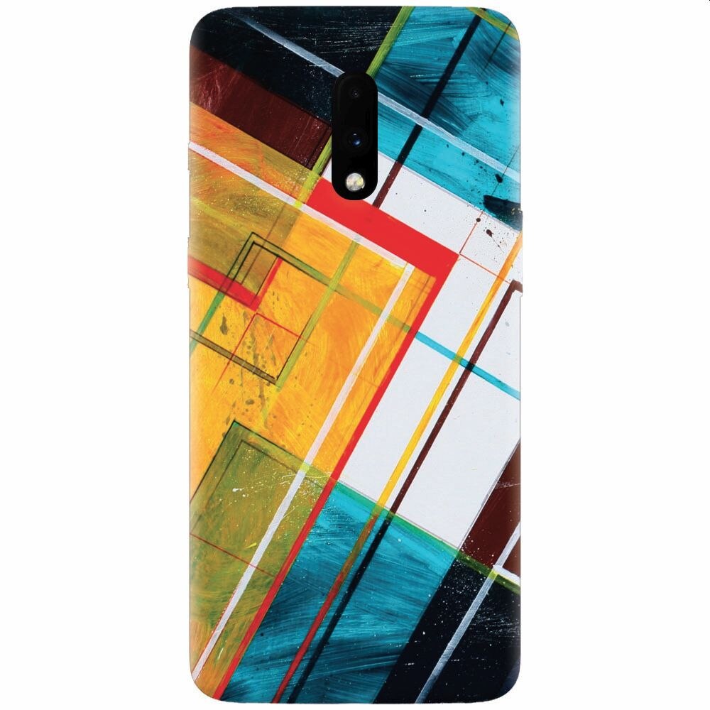Husa silicon pentru OnePlus 7, Abstraction Color Shape
