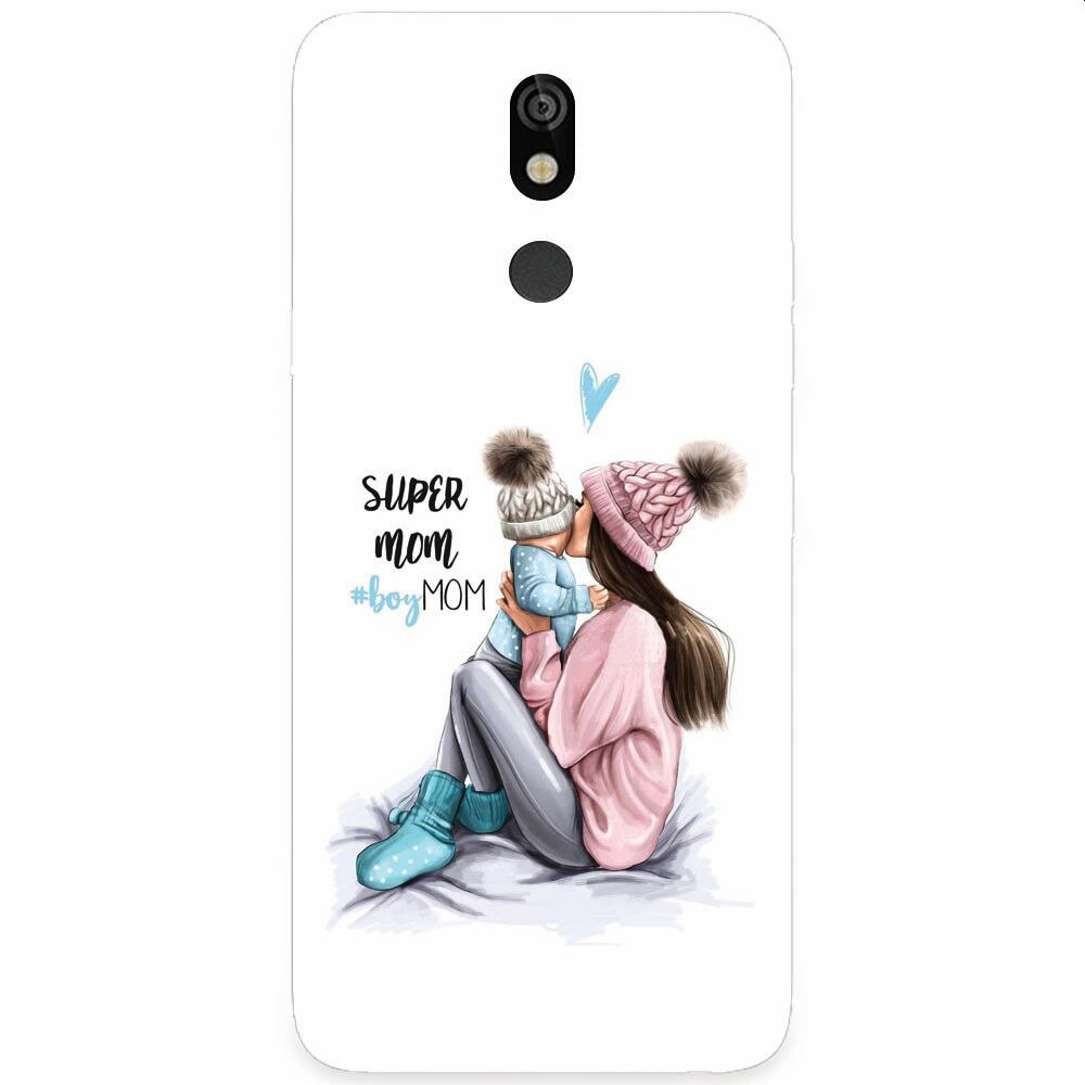 Husa silicon pentru LG K40, Super Mom With Boy