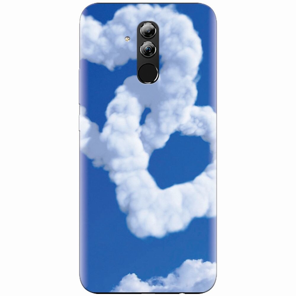 Husa silicon pentru Huawei Mate 20 Lite, Heart Shaped Clouds Blue Sky