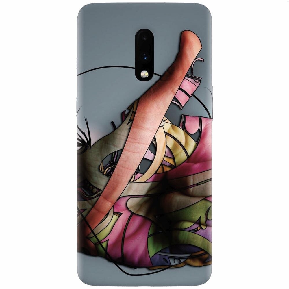 Husa silicon pentru OnePlus 7, Abstract Minimalistic Hands
