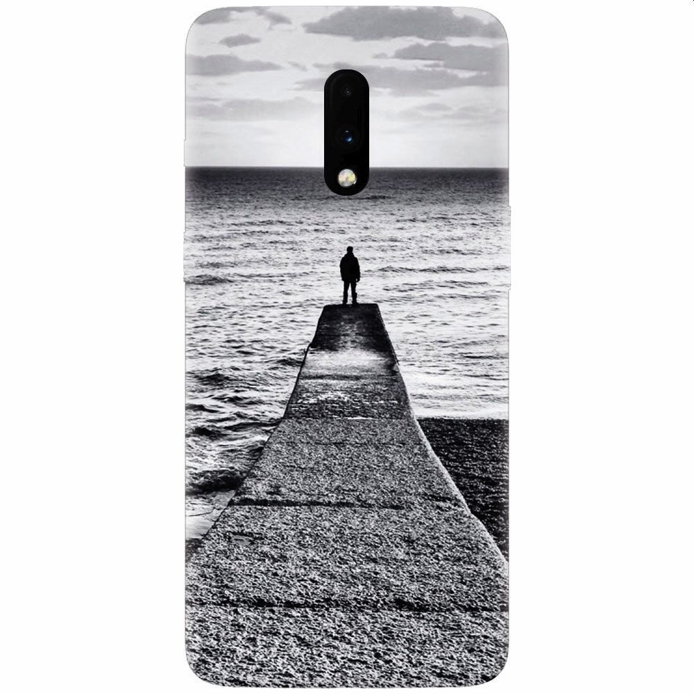 Husa silicon pentru OnePlus 7, Abstract Dock Man Grey