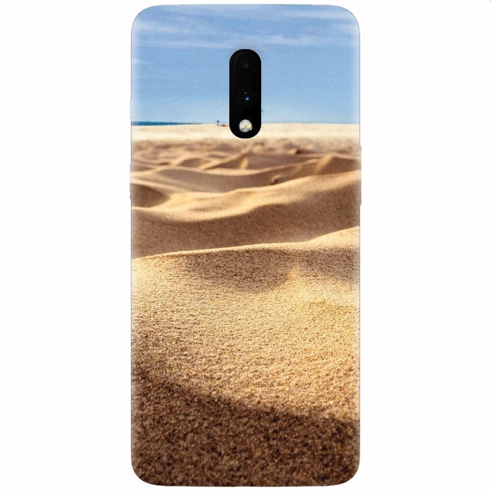 Husa silicon pentru OnePlus 7, Beach Sand Closeup Holiday