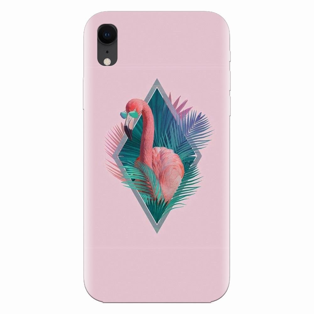 Husa silicon pentru Apple Iphone XR, Flamingo With Sunglass