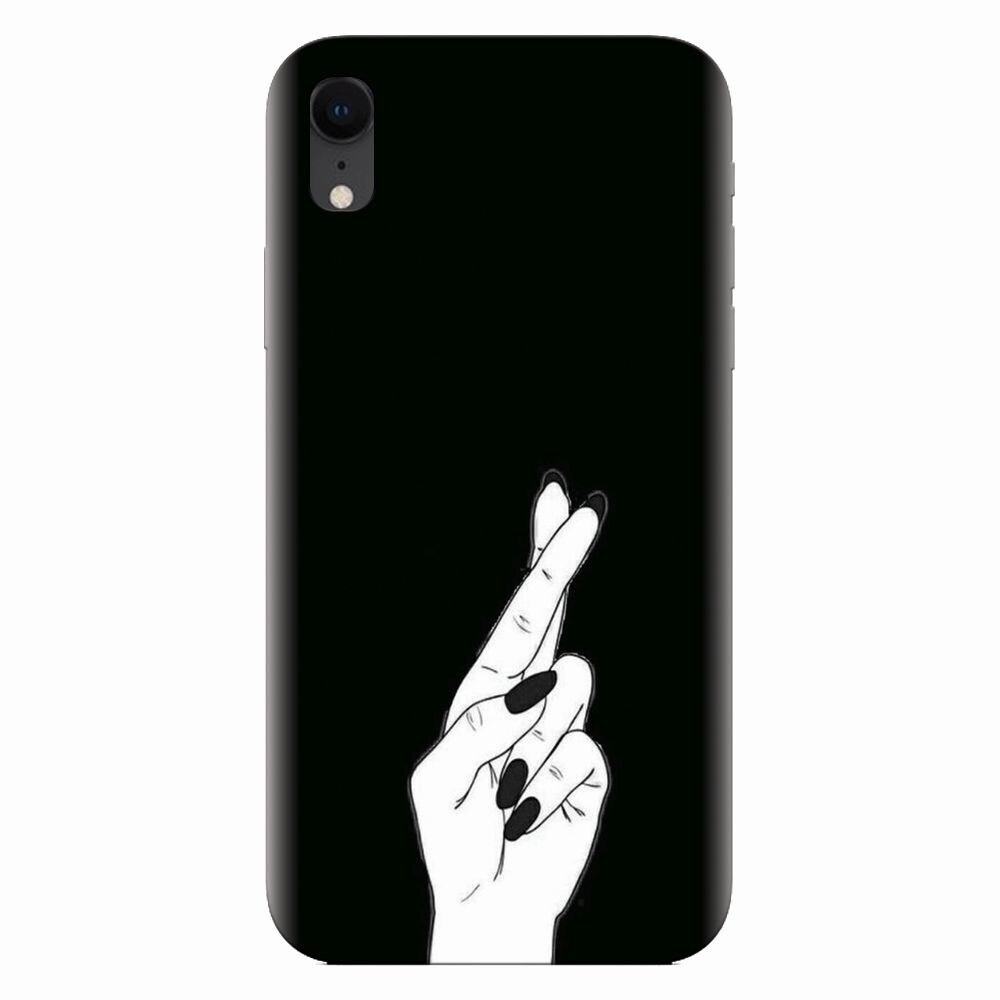 Husa silicon pentru Apple Iphone XR, Finger Cross