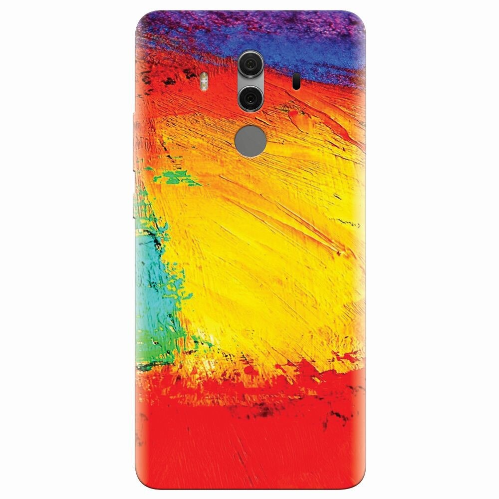 Husa silicon pentru Huawei Mate 10 Pro, Colorful Dry Paint Strokes Texture
