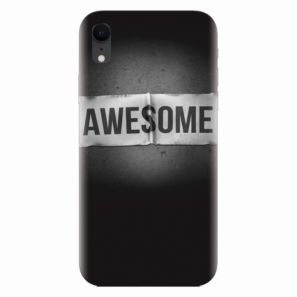 Husa silicon pentru Apple Iphone XR, Awesome Label Dark