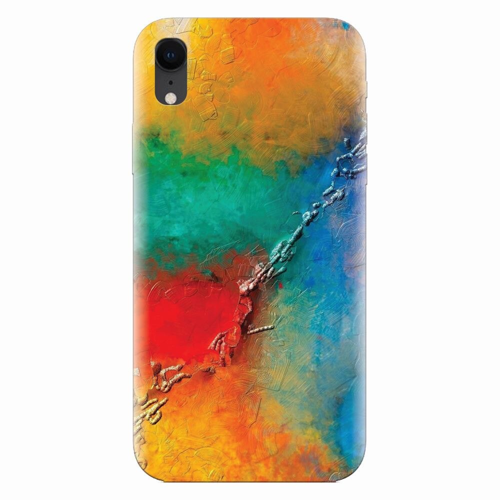 Husa silicon pentru Apple Iphone XR, Colorful Wall Paint Texture