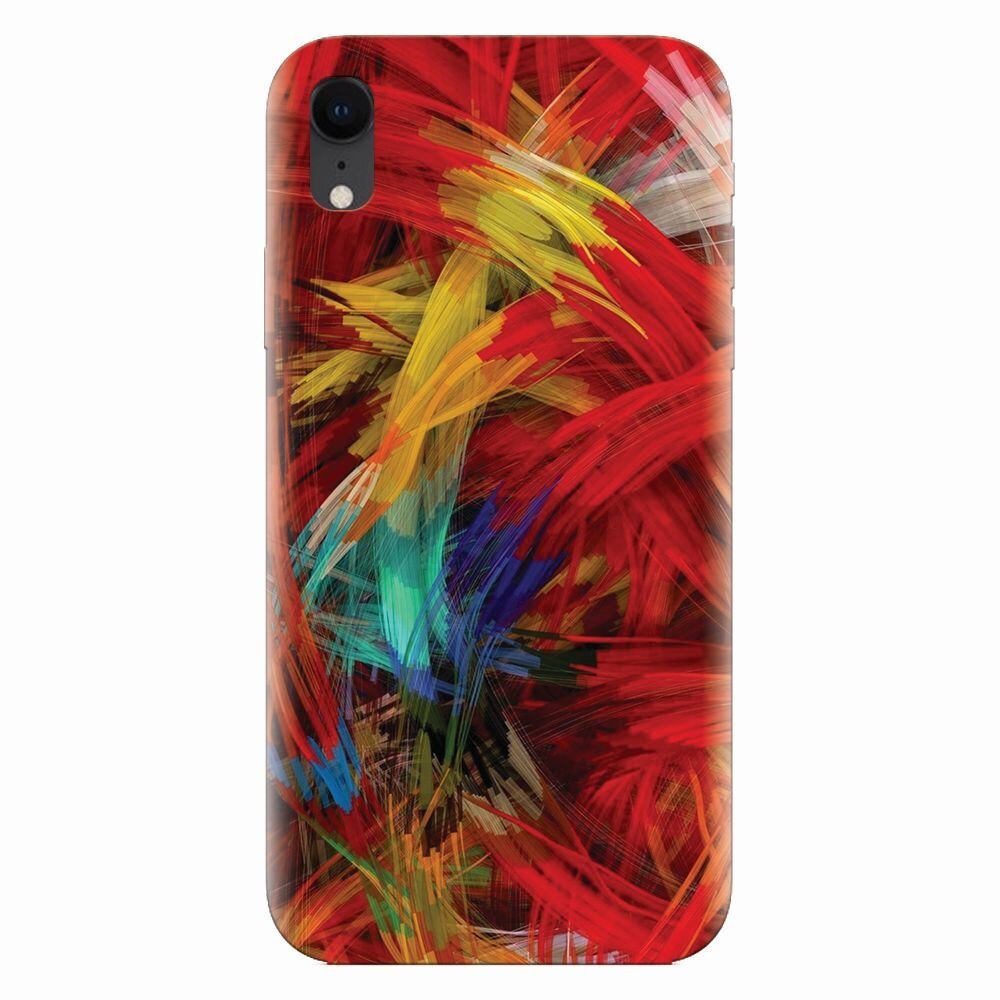 Husa silicon pentru Apple Iphone XR, Colorful Digital Painting Strokes