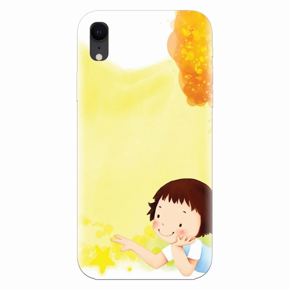Husa silicon pentru Apple Iphone XR, Child Autumn Paint Hd