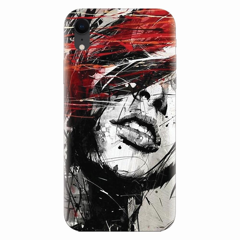 Husa silicon pentru Apple Iphone XR, Byroglyphics Woman Drawing