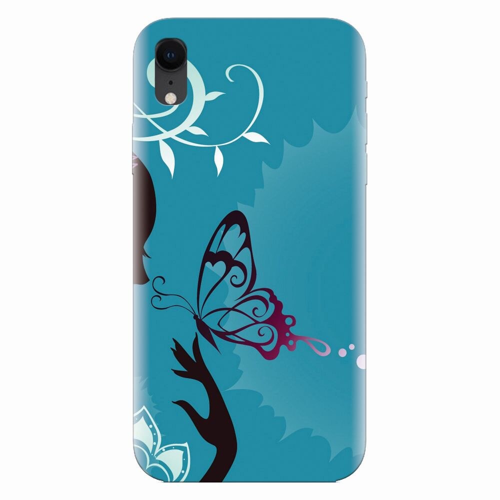 Husa silicon pentru Apple Iphone XR, Blue Butterfly