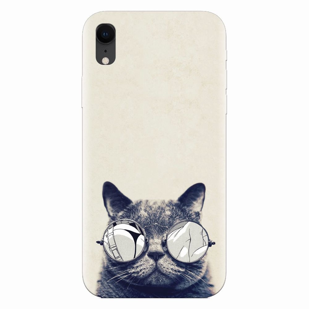 Husa silicon pentru Apple Iphone XR, Cool Cat Glasses