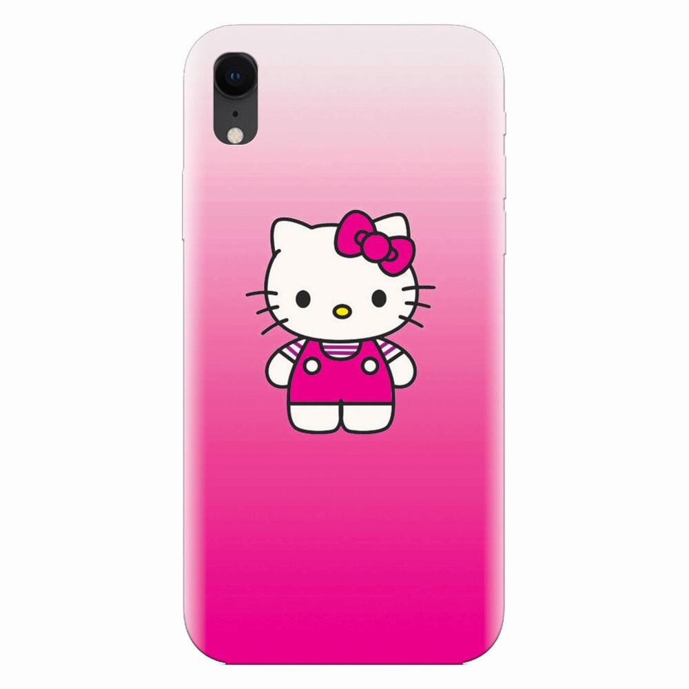 Husa silicon pentru Apple Iphone XR, Cute Pink Catty