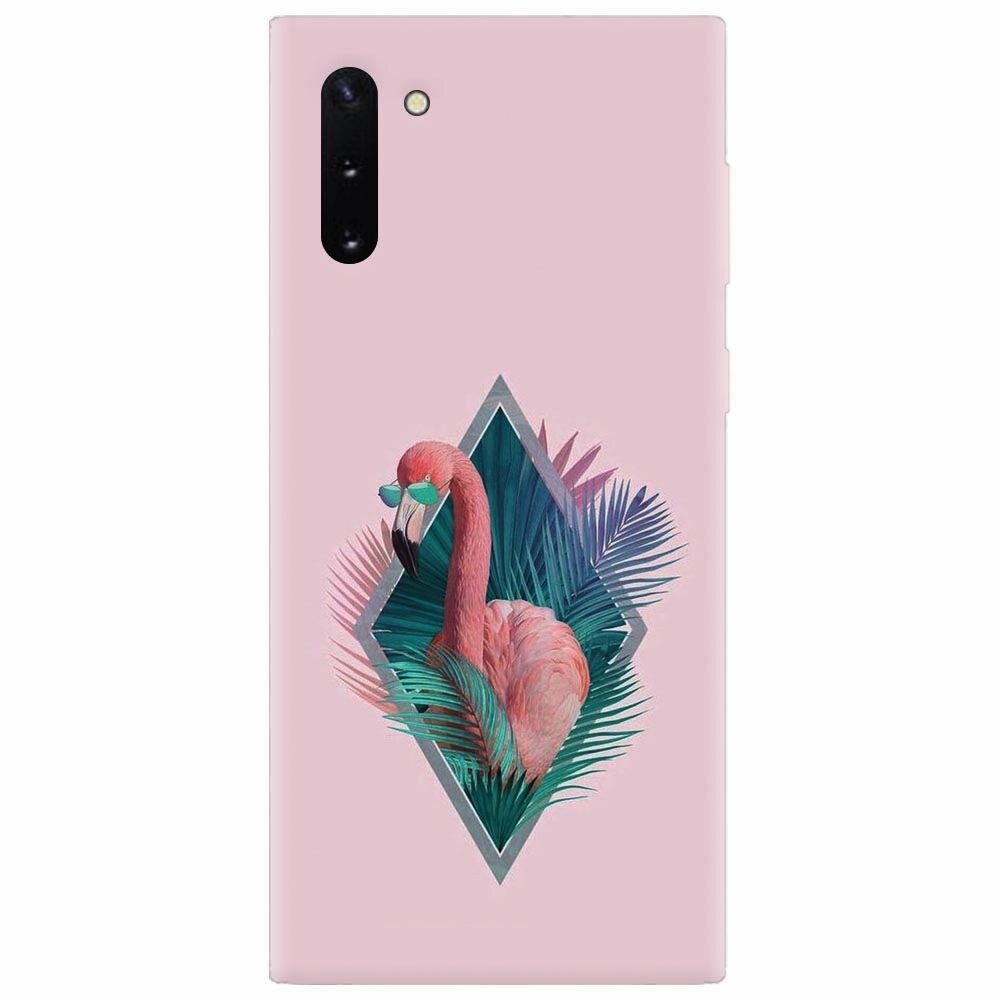 Husa silicon pentru Samsung Galaxy Note 10, Flamingo With Sunglass