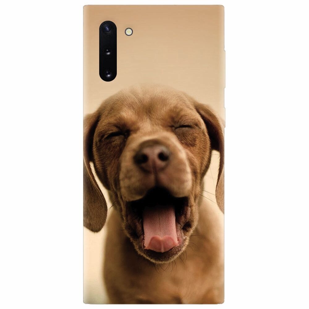 Husa silicon pentru Samsung Galaxy Note 10, Cute Yawning Puppy