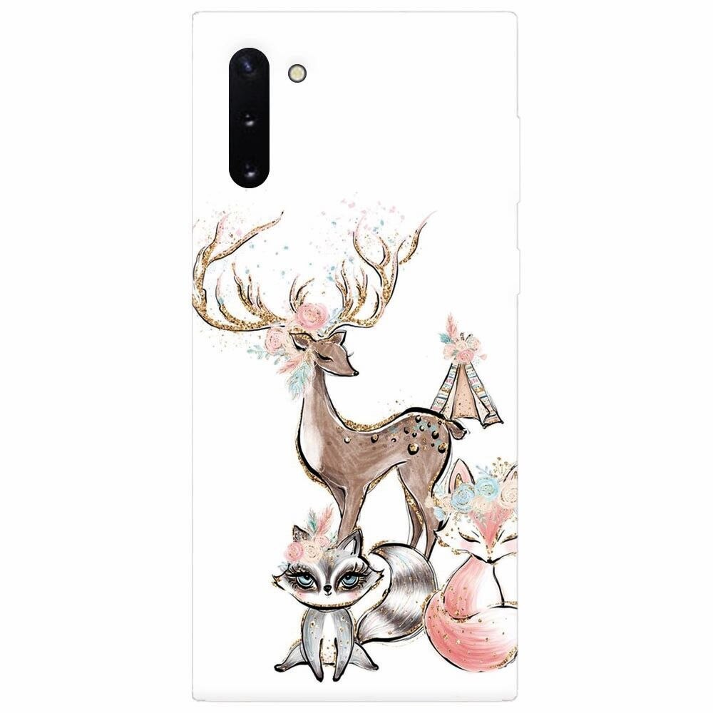 Husa silicon pentru Samsung Galaxy Note 10, Foxs And Deer