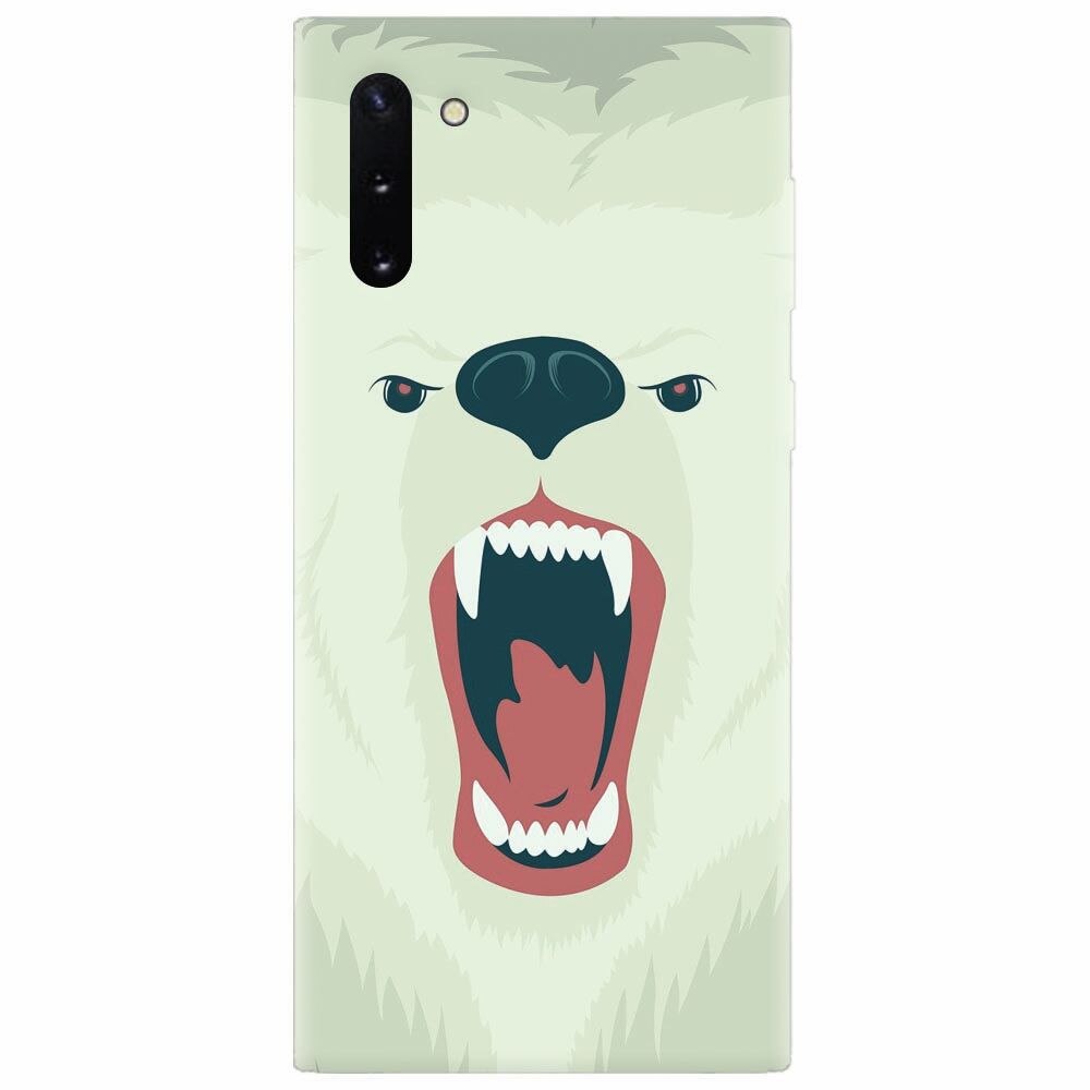 Husa silicon pentru Samsung Galaxy Note 10, Fierce Polar Bear Winter