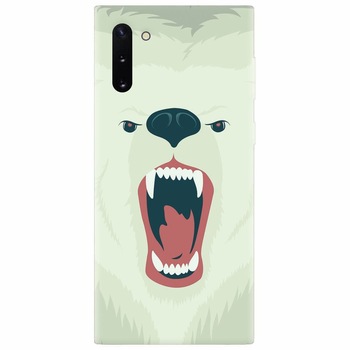 Husa silicon pentru Samsung Galaxy Note 10, Fierce Polar Bear Winter Husa silicon pentru Samsung Galaxy Note 10, Fierce Polar Bear Winter