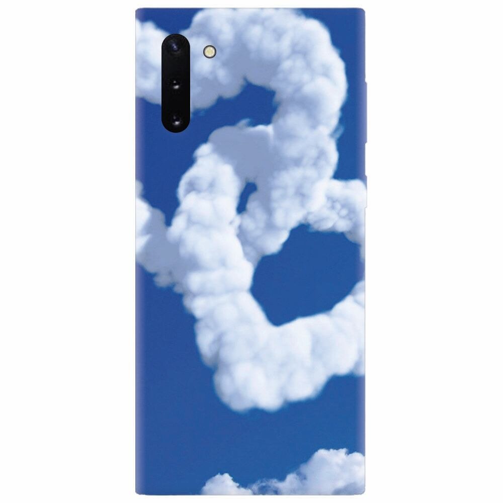 Husa silicon pentru Samsung Galaxy Note 10, Heart Shaped Clouds Blue Sky
