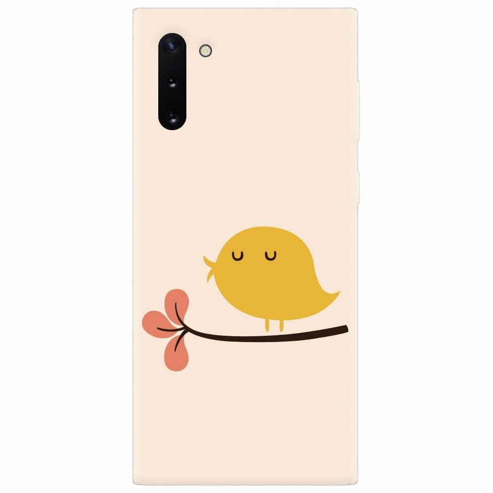 Husa silicon pentru Samsung Galaxy Note 10, Flat Minimal Cute Bird Illustration