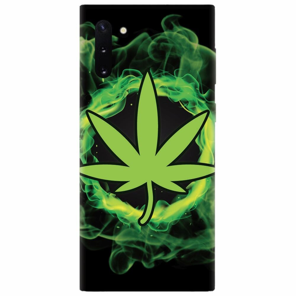 Husa silicon pentru Samsung Galaxy Note 10, GreenFlames