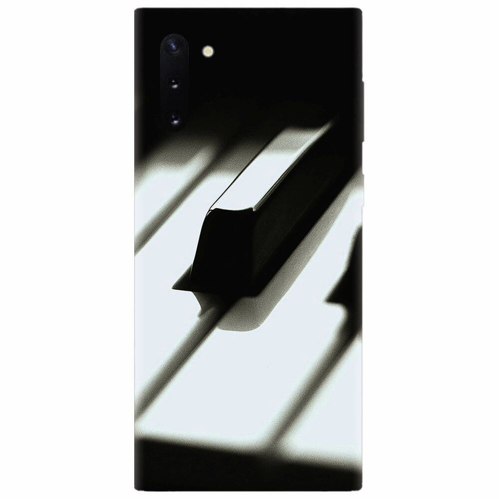 Husa silicon pentru Samsung Galaxy Note 10, Piano Key Close Up Macro