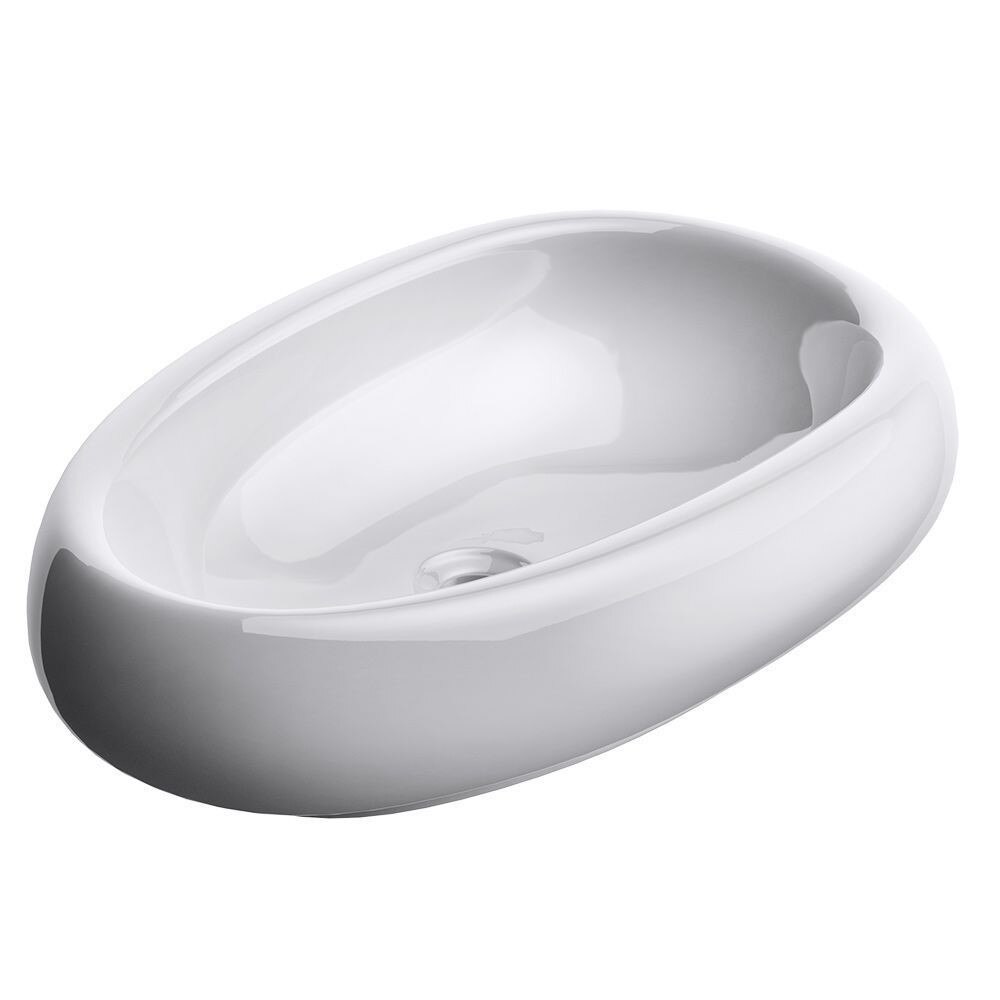 Lavoar Ego 894, ceramica sanitara, montaj pe blat, fara gaura de baterie, 56x38 cm