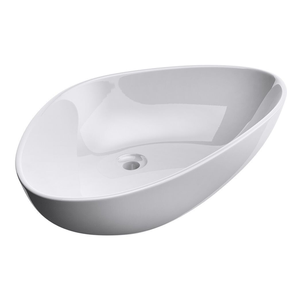 Lavoar Ego 895, ceramica sanitara, montaj pe blat, fara gaura de baterie, 67x44 cm