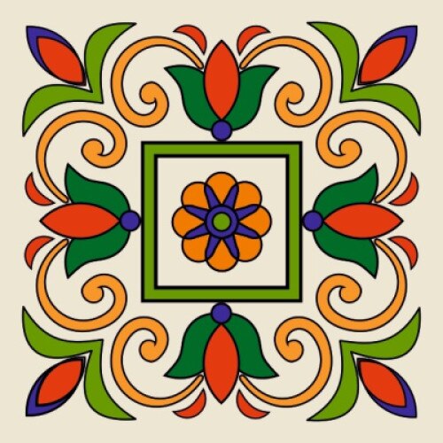 Set stickere autocolante faianta decorativa 15cm x 15cm, model deco multicolor 2