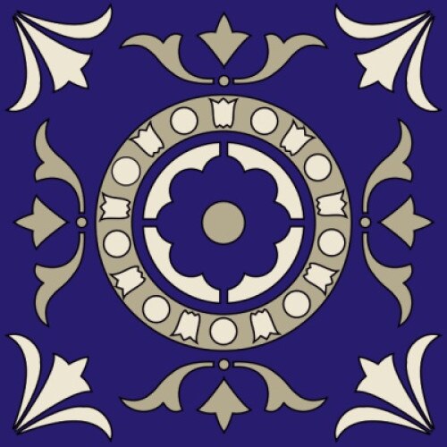 Set stickere autocolante faianta decorativa 20cm x 20cm, model deco albastru 5