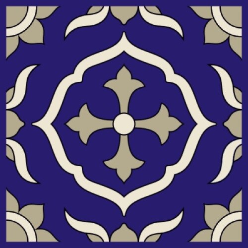 Set stickere autocolante faianta decorativa 20cm x 20cm, model deco albastru 7