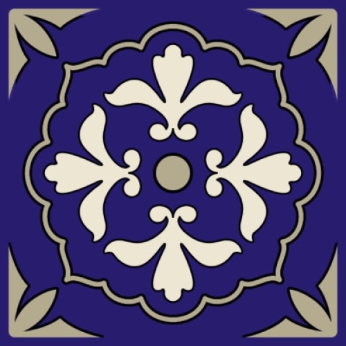 Set stickere autocolante faianta decorativa 20cm x 20cm, model deco albastru 3