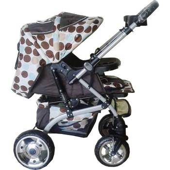 Carucior nou nascuti 2 in 1 BABY CARE™ PRO BJ562, Maner reversibil, Spatar reglabil in 3 trepte, Amortizoare, Roti cromate, Frana picior,Pliabil ,Maron cu Buline Carucior nou nascuti 2 in 1 BABY CARE™ PRO BJ562, Maner reversibil, Spatar reglabil in 3 trepte, Amortizoare, Roti cromate, Frana picior,Pliabil ,Maron cu Buline